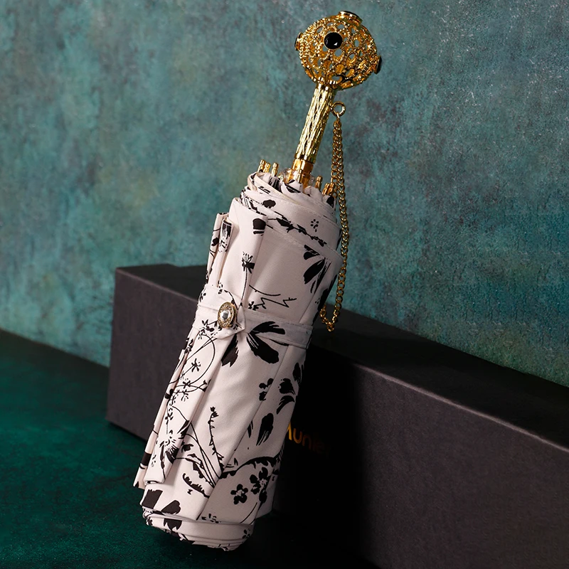 

Outdoor Luxury Umbrella Handle Travel Portable Creative Umbrella Folding Uv Protection Guarda Chuva Women's Umbrella DI50YS