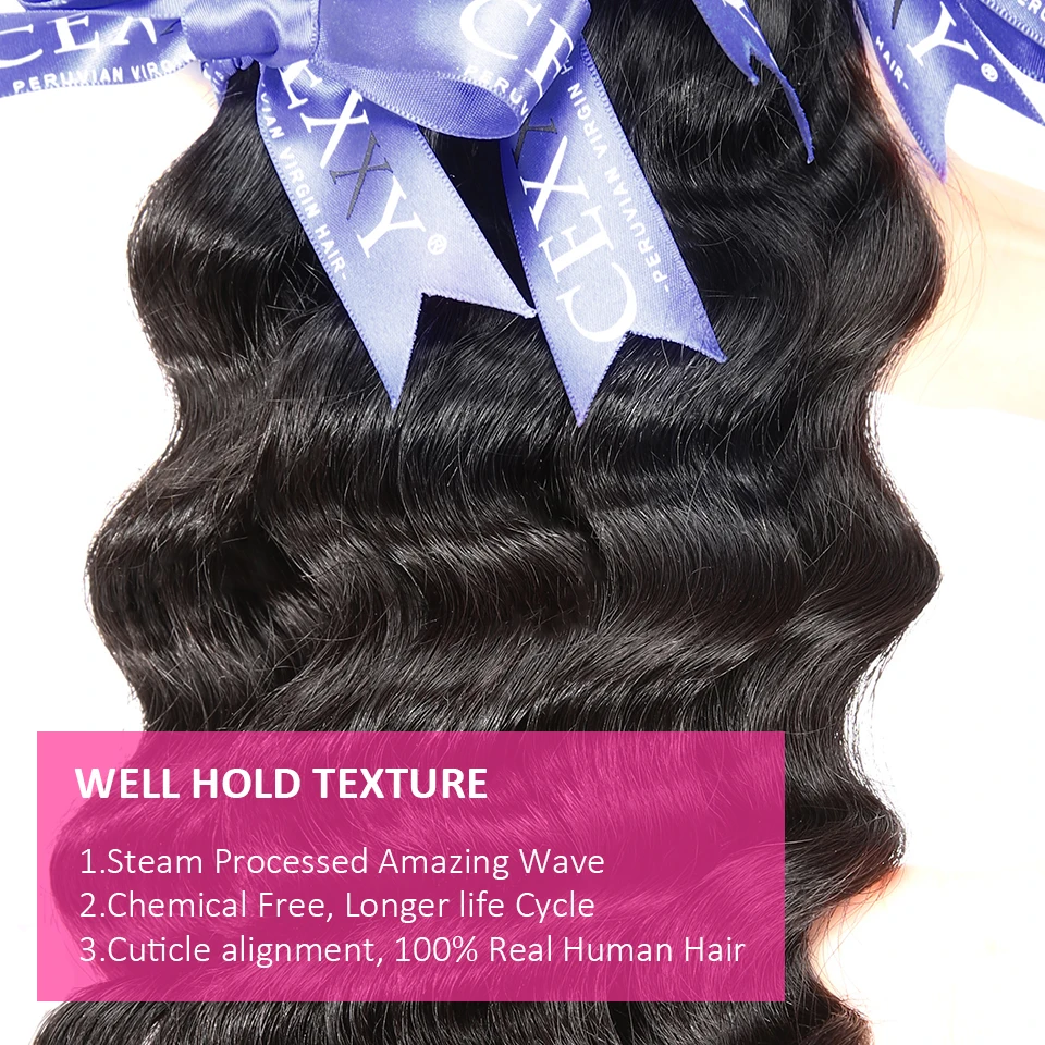 CEXXY малазийские волосы плетение пучки человеческих волос с закрытием