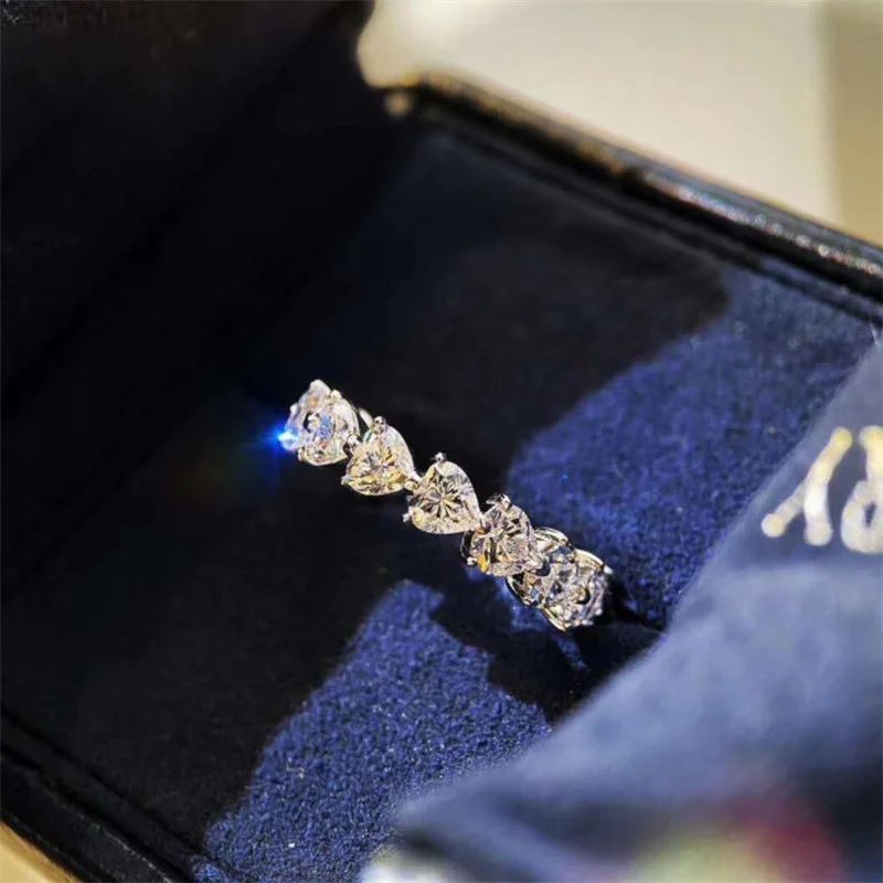 

2022 Fashion AAA CZ Heart Wedding Ring For Women Trendy "Love" White Cubic Zirconia Design Ring Jewelry Hand Accessories
