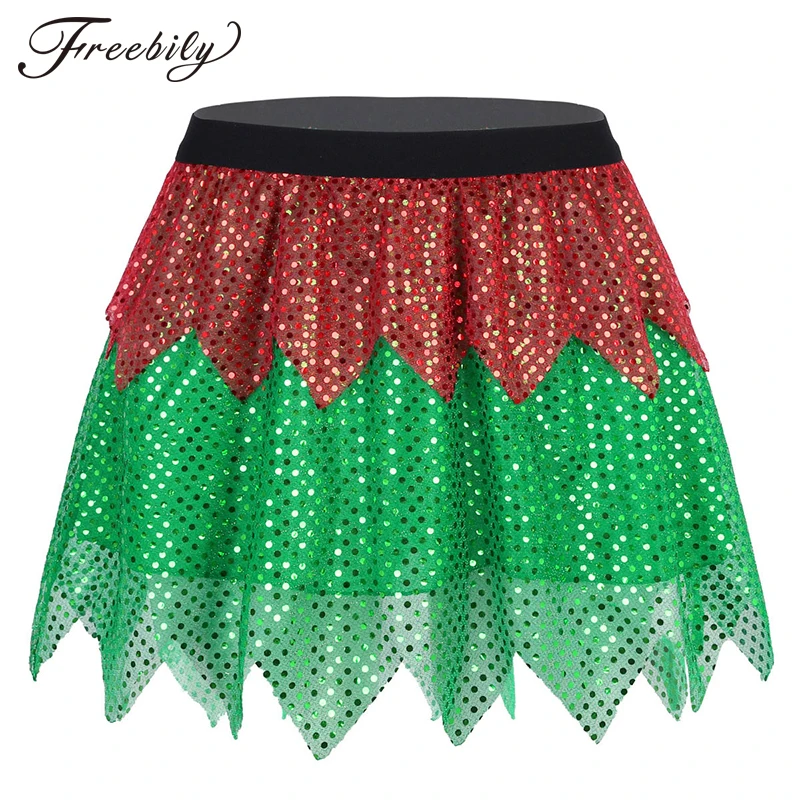 Мини-юбка женская блестящая с поясом на резинке трапециевидная | Тематическая