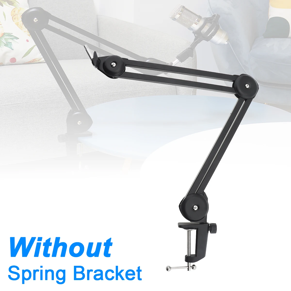 

Microphone Boom Arm Stand Heavy Duty Cantilever Bracket Tripod Adjustable Suspension Scissor Spring Built-in Mic Stand for Live