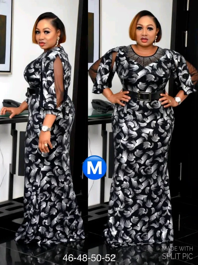 5XL 6XL Puls Size Spring Autumn Women's Clothing 2021 African Long Dresses For Women Sequins Fashion Maxi Dress Big 4XL 3XL |
