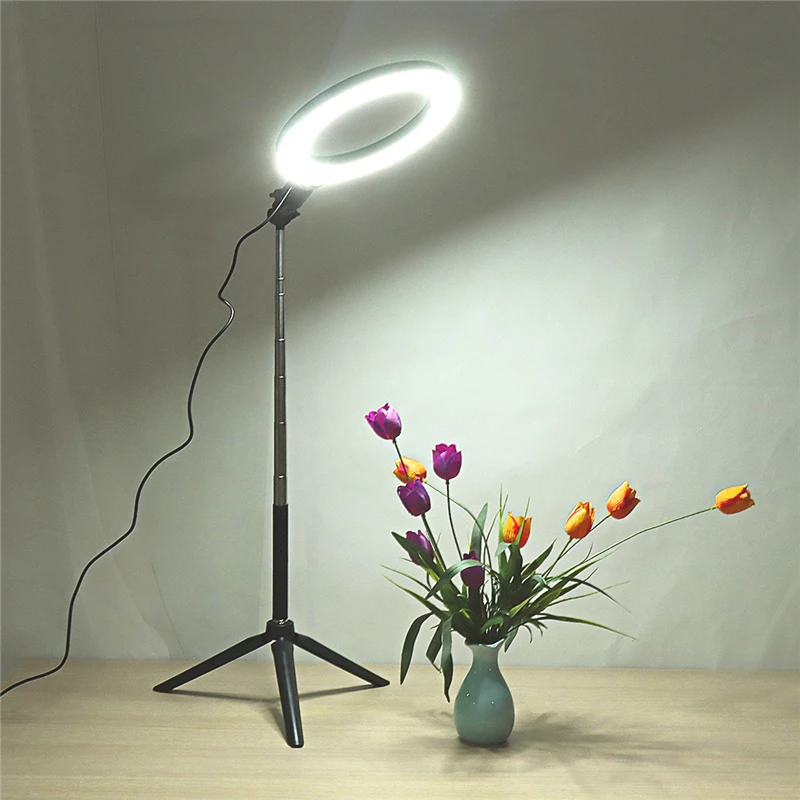 Светодиодный кольцевой светильник для селфи с регулируемой яркостью фотосъемки