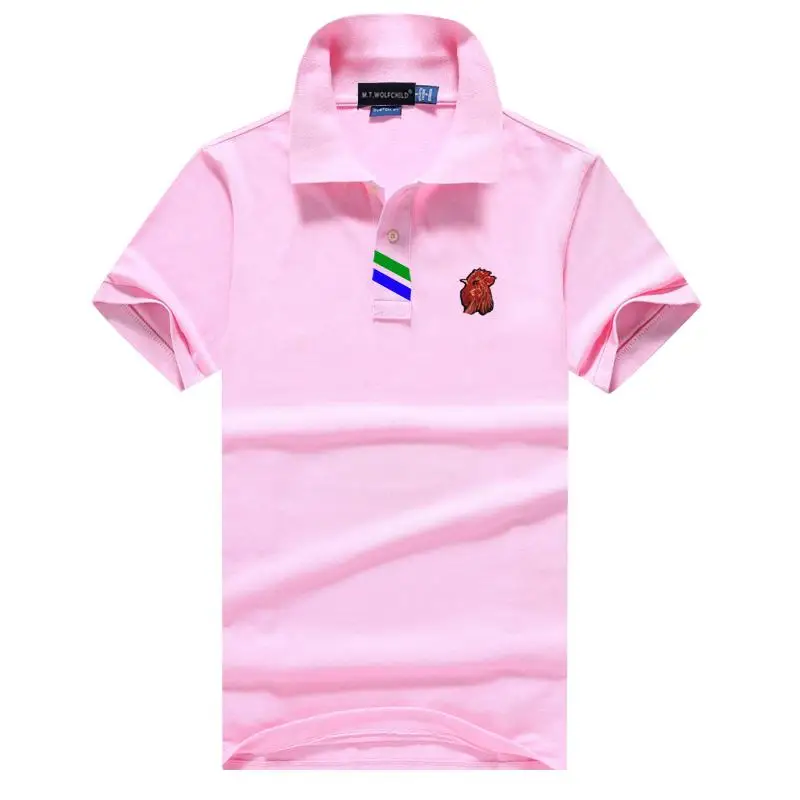 Топ качество 2020 летние мужские рубашки поло с коротким рукавом вышивка 100% хлопок