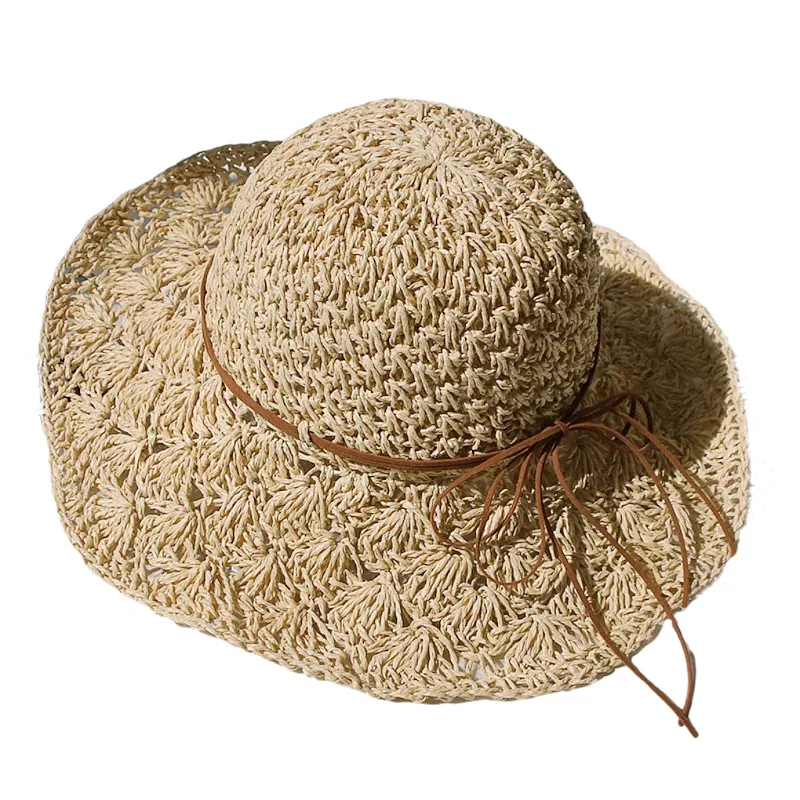 

Foldable Straw Hat Women's Summer Big Brim Hollow Seaside Beach Sun Hat Sun Protection Hat