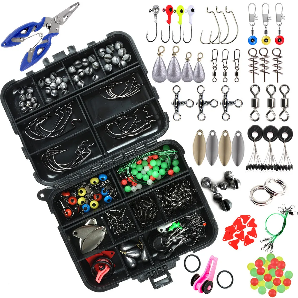 189 шт. включая джиг крючки рыболовные грузила высококачественные защелки с