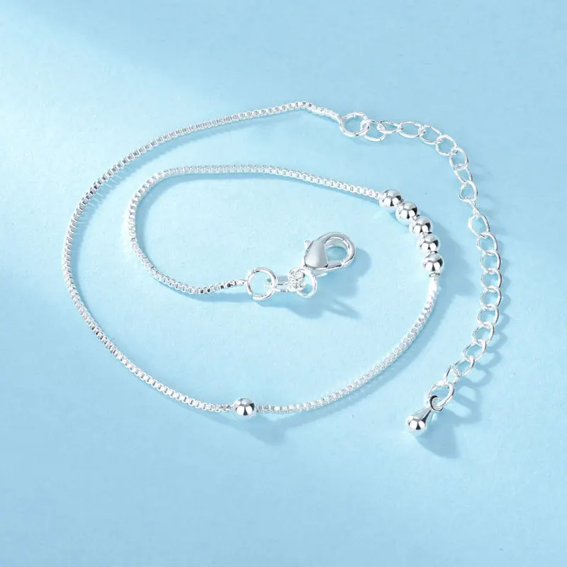Тонкая цепочка для женщин ножные браслеты серебряного цвета ювелирные изделия