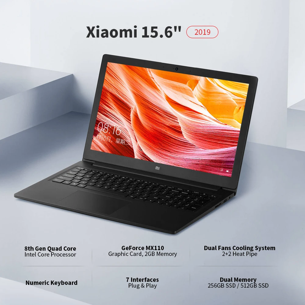 Оригинальный ноутбук Xiaomi 15 6 ''Intel Core ноутбуки 512G SSD 8 ГБ NVIDIA GeForce MX110 выделенная