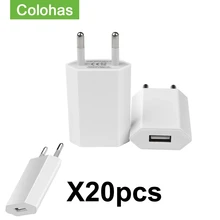 20 Pcs/Lot USB Cable Phone Charger Wall Travel Charger Power Adapter EU/USA Plug for iPhone 12 Pro 11 XS MAX XR X Drop shipping