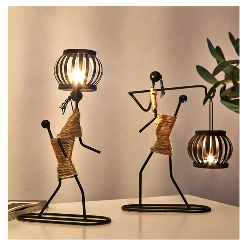 

Metal Candlesticks Home Decor Accessories Ornaments African Candle Holder for Candles Christmas Decoration Wedding Centerpieces