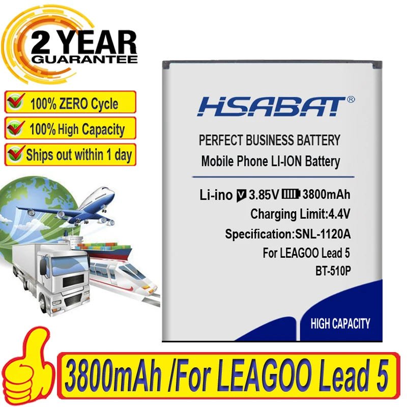 Топ бренд 100% Новинка 3800 мАч BT 510P Аккумулятор для LEAGOO Lead 5 Lead5|Аккумуляторы