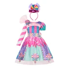 Детское Радужное платье-пачка с лентой для волос, на день рождения