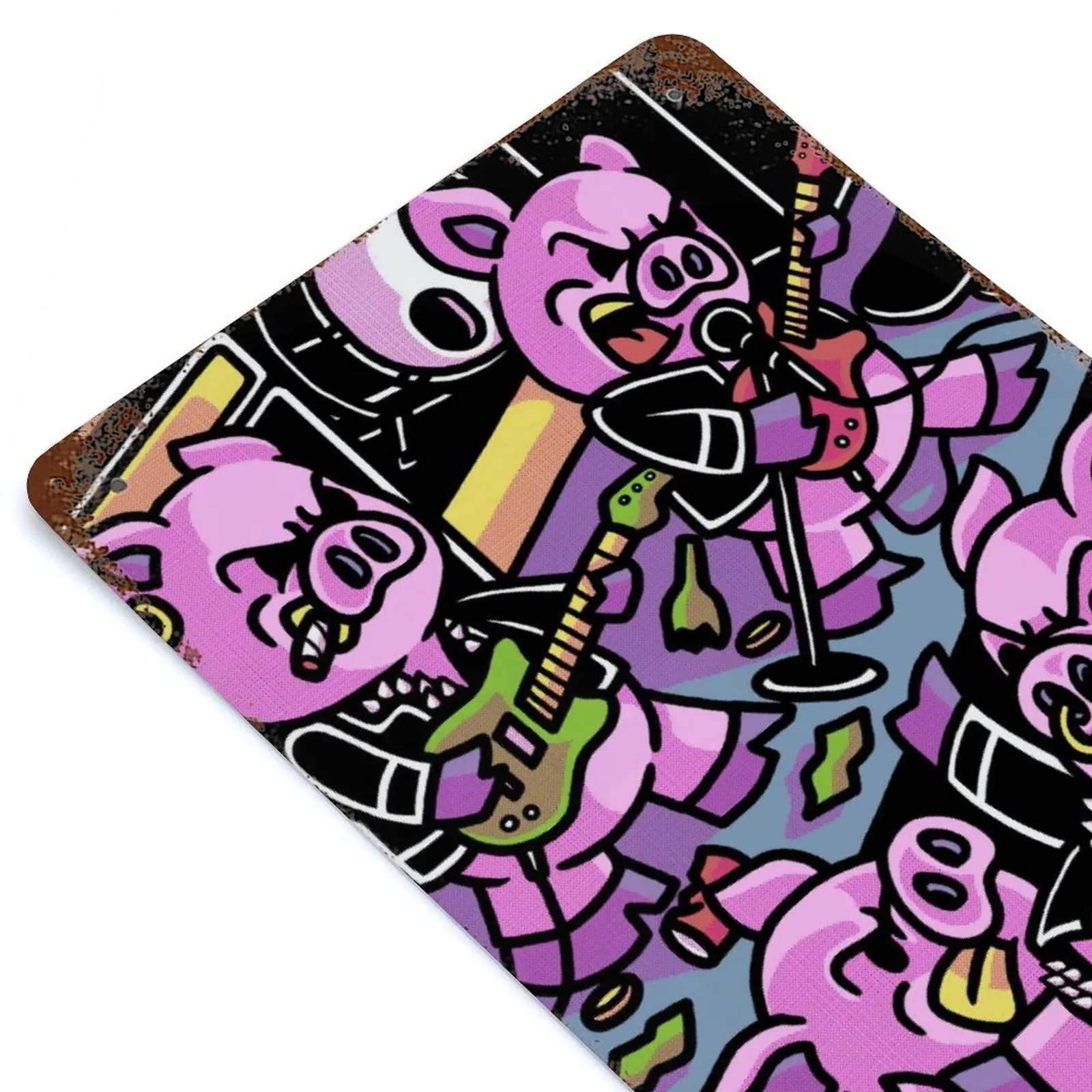 

Mosh Pigs Printed Retro Metal Poster Decor Home Wall Decoration Tin Sign Plaque