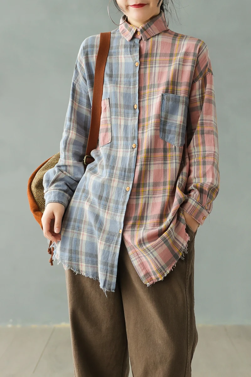 Весенняя блузка 2020 Ретро стиль Длинные свободные женские универсальные топы