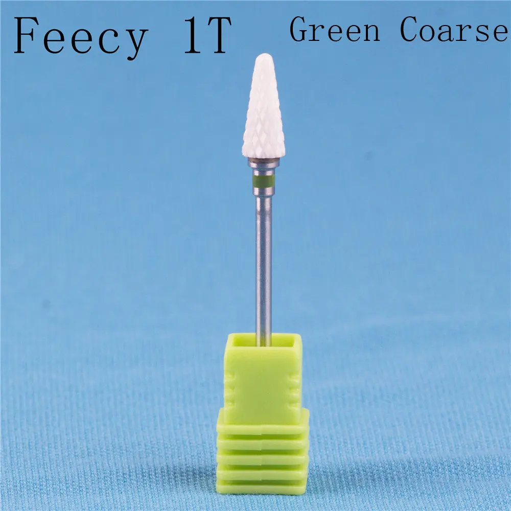Feecy 1T green C Фреза для маникюра, фреза для ногтей, фреза для педикюра, фреза для ногтей, фреза для дизайна ногтей, керамическая фреза для маникюра - Цвет: Feecy 1T green C