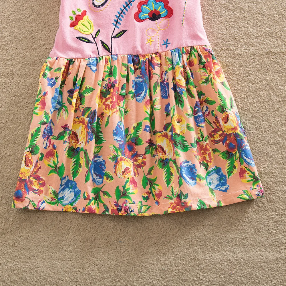 Летнее платье для маленьких девочек изящная хлопковая одежда с круглым