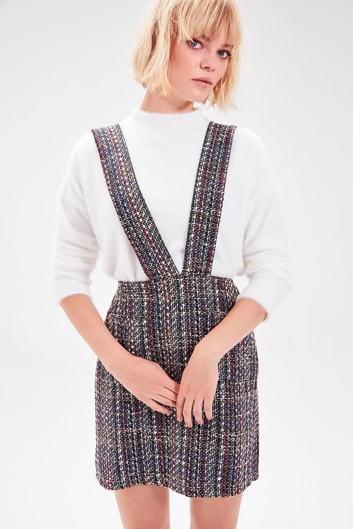 Разноцветное твидовое платье TWOAW20EL0237|Женские платья| |