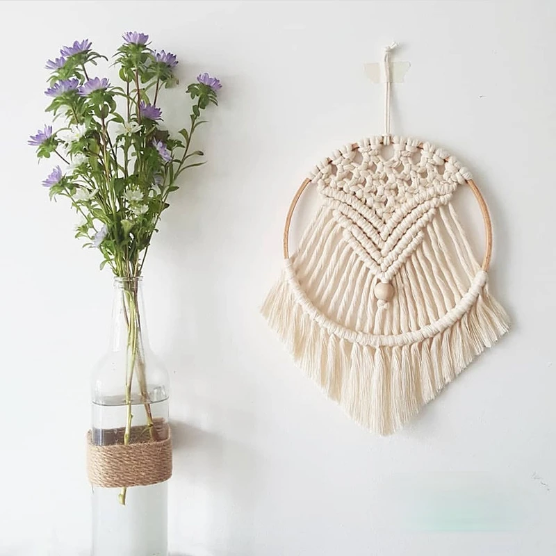 

Новый Круглый Гобелен ручной работы в скандинавском стиле Ловец снов украшение на стену в гостиной богемном стиле украшение для дома подар...