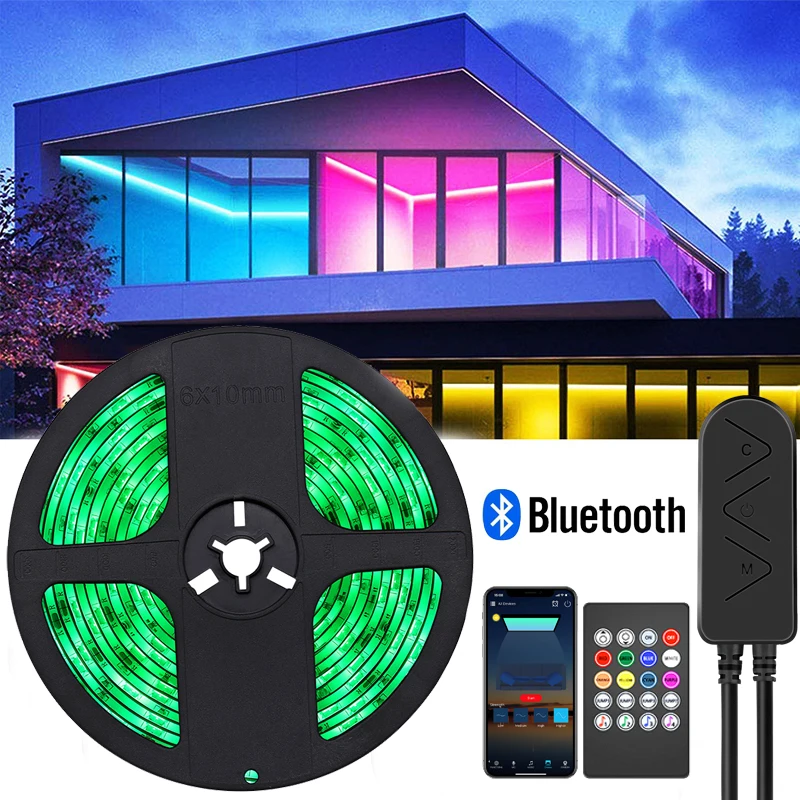 

Светодиодная лента для подсветки телевизора, RGB лента с Bluetooth контроллером, 5050 светодисветильник Дов, праздничное украшение для спальни, све...