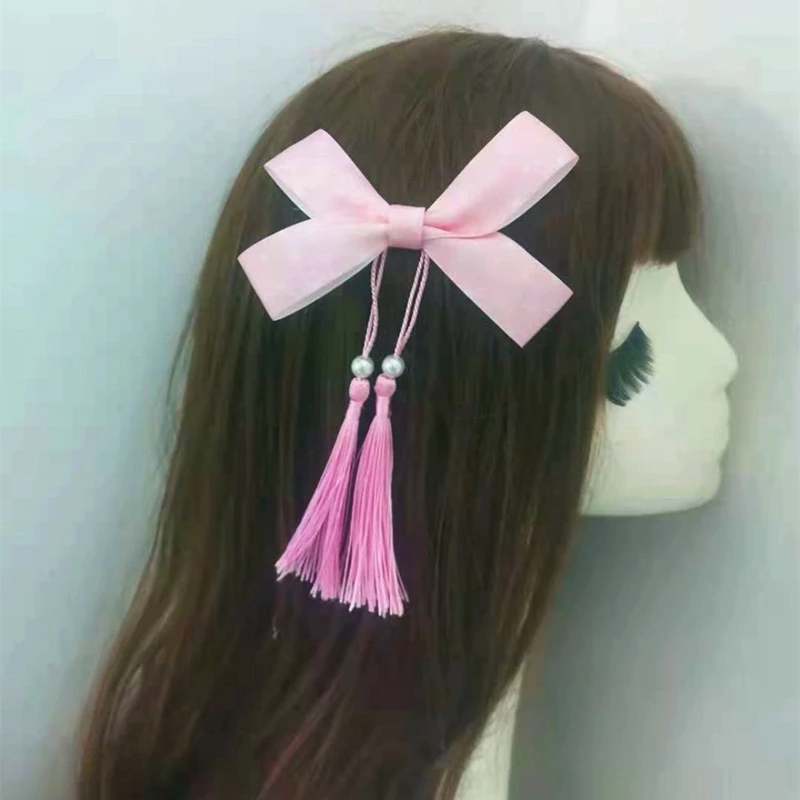 

2021 Fashion Anime Demon Slayer Kimetsu No Yaiba Cosplay Large Intestine Hair Ring Head Rope Girls Hair Band Xmas Gift