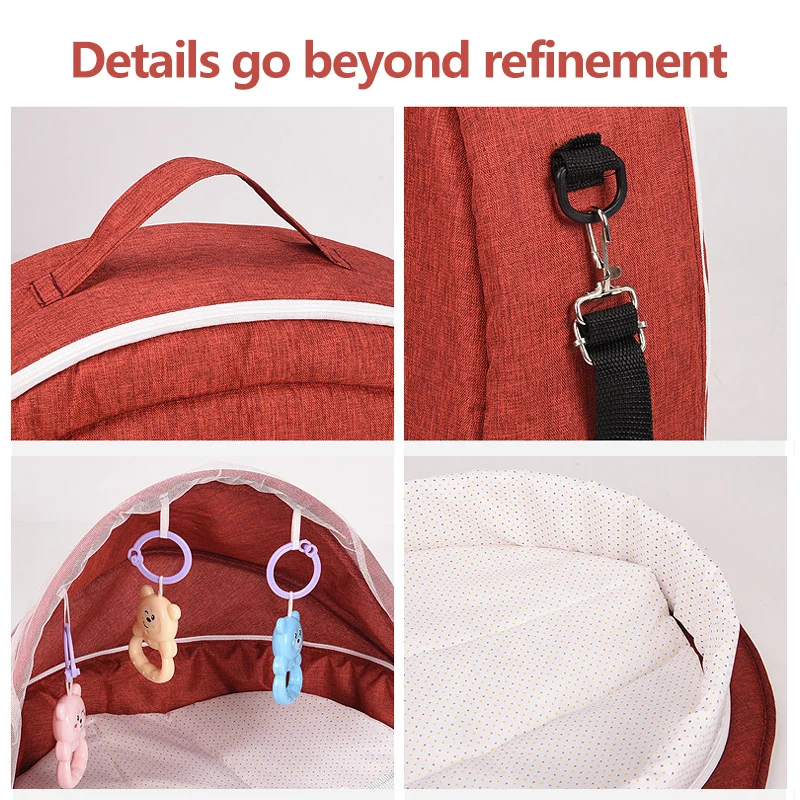 Детская кроватка с москитной сеткой и игрушками портативные складные