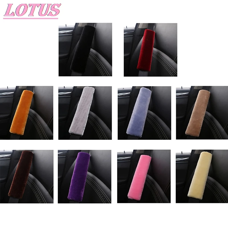 

2pcs Car Seatbelt Cover Sheepskin Seat Belt Pillow Pad Seat belt Safety Strap