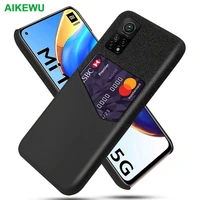 mi10t pro shockproof case for xiaomi mi 10t pro fitted cover business fabric luxury leather card holder