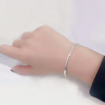 

Bamboo Bracelet Korean Fashion Mori Silver Festival Rise Bamboo Opening Bracelet Send Girlfriend Send Mother Gift Q4057