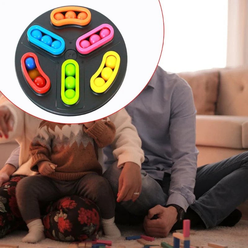 

C5AA Turntable Color Bean, Anti-Stress Toy Creative Decompression for Kids,14.8x14.8x3.3cm/5.83x5.83x1.30Inches