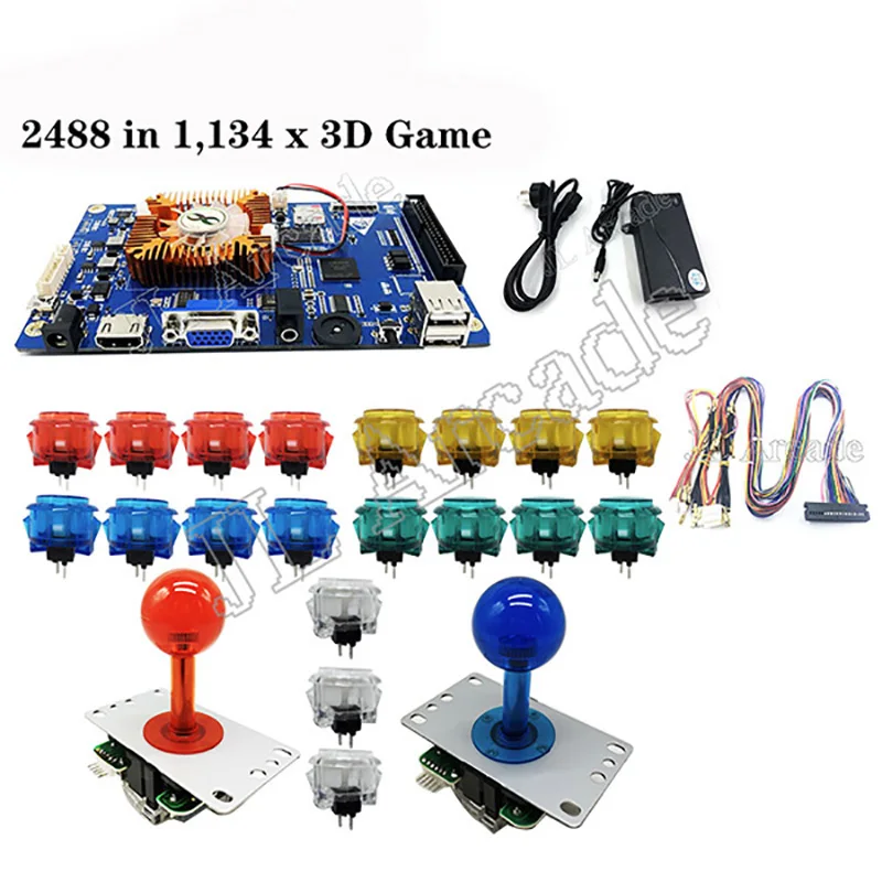 134 x 3D игры аркадная игра машина доска 2448 в 1 мульти PCB материнская плата