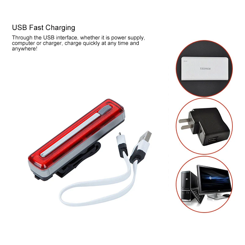 USB Перезаряжаемый COB велосипедный задний светильник 8 режимов велосипедный задний свет ночная безопасность Предупреждение ющий Подседельный штырь светильник для верховой езды