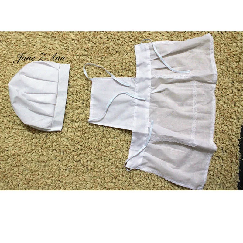 Jane Z Ann 1-2 year Baby Chef Costumes Set White Cook Suit Photography Props roupa de fotografia accessoires photo baby | Детская одежда