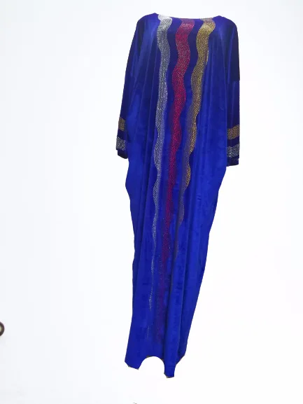 Новинка 2021 женское бархатное платье с африканскими стразами Длина юбки: 140 см