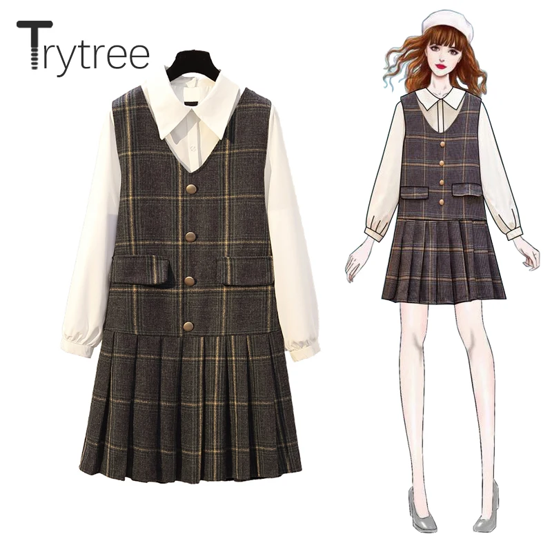 Осенне-зимний комплект из двух предметов Trytree повседневная однобортная блузка с