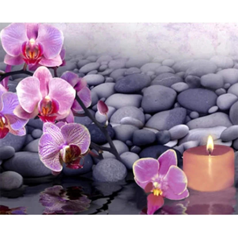 

Diamond Painting 5D DIY Square/Round Diamond Flower Painting Stone Flower and Candle Beauty Picture Cross Stitch Decor TX1012