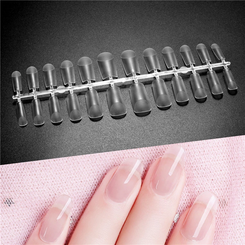 

10pcs Ellipse False Nails Natural Color Half Cover Fake Nails Extension Display Practice Manicure Supplies DIY Nail Art Tool