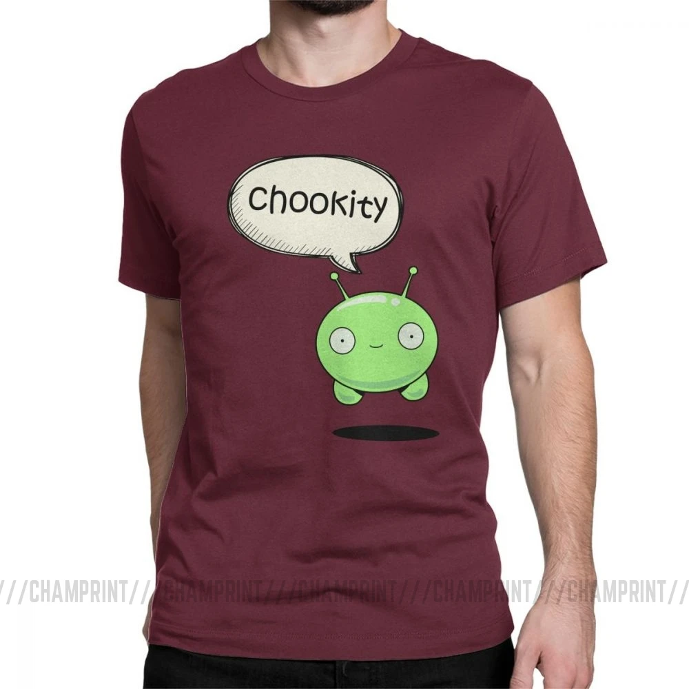 Мужская футболка Chookity Mooncake, Moon Cake Final Space Crazy, топы с круглым вырезом и коротким рукавом, чистый хлопок, футболка с принтом, футболка размера плюс - Цвет: Бургундия