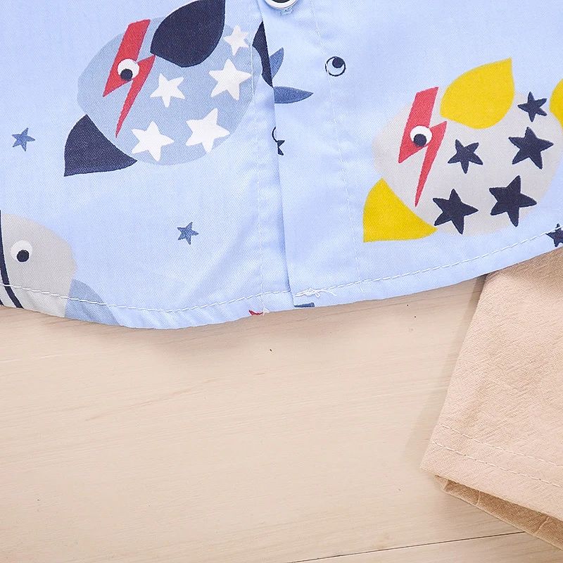 Комплект одежды для новорожденных BibiCola рубашка с мультяшным рисунком + шорты