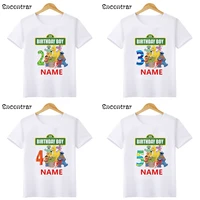boys t shirt 1 2 3 4 5 6 7 8 9 years birthday the sesame street cookie monster and elmo kids t shirts baby party clotheshkp2493