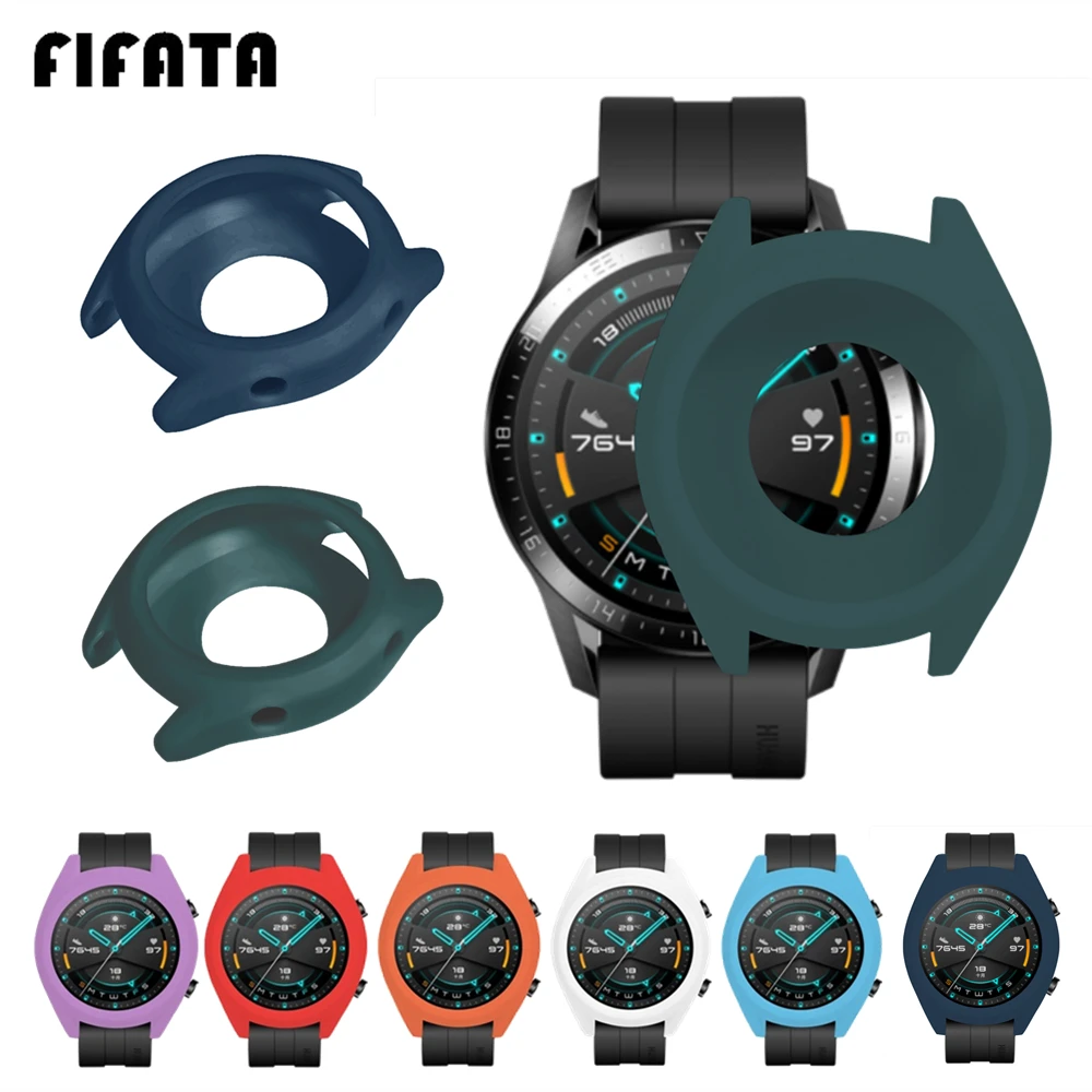 

FIFATA Soft Silicone Case For Huawei Watch GT 2 46mm Cover Protective Shell For Huawei GT 46mm Protector Frame Bumper Accessory