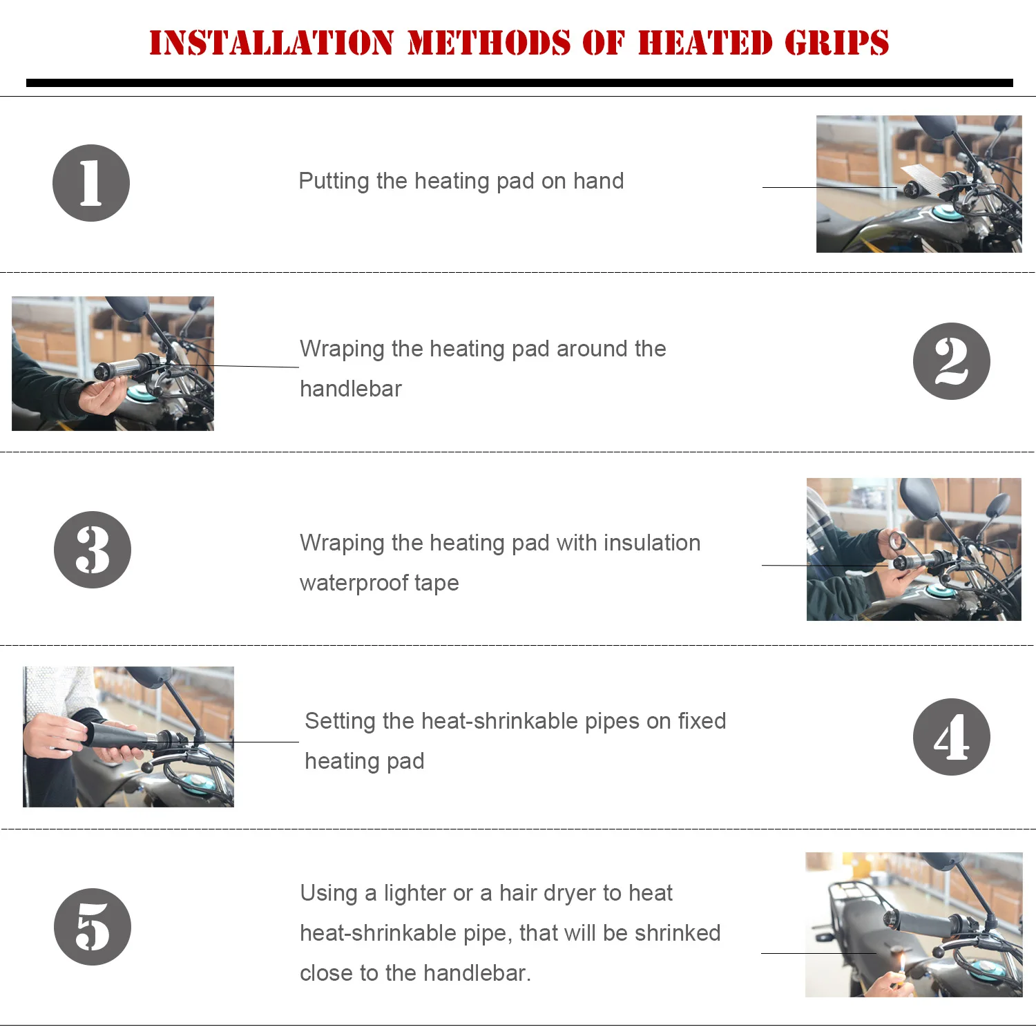 WOPP 1 пара нагревательных ручек с регулируемым переключателем ручка для