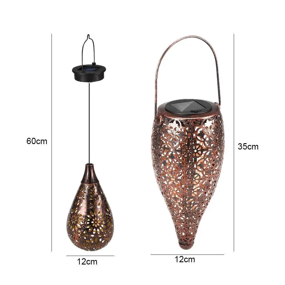 

Solar Light Iron Art LED Lantern Chandelier Garden Projection Light Garden Hanging Decoration Light Light Solar Outdoor D0H6