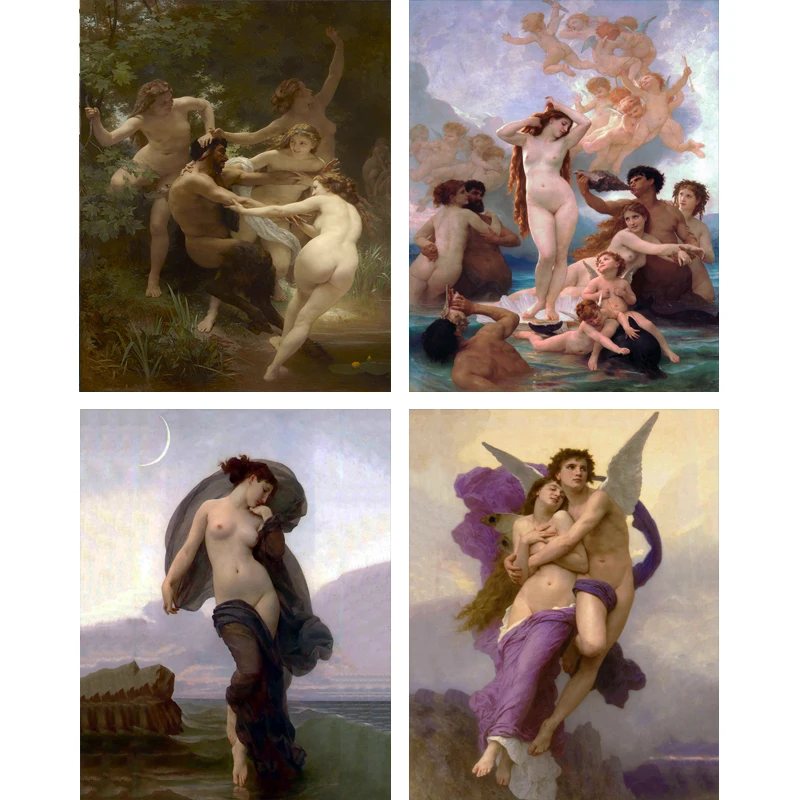 Французский Bouguereau знаменитая картина &quotРождение Венеры&quot Печать настенная