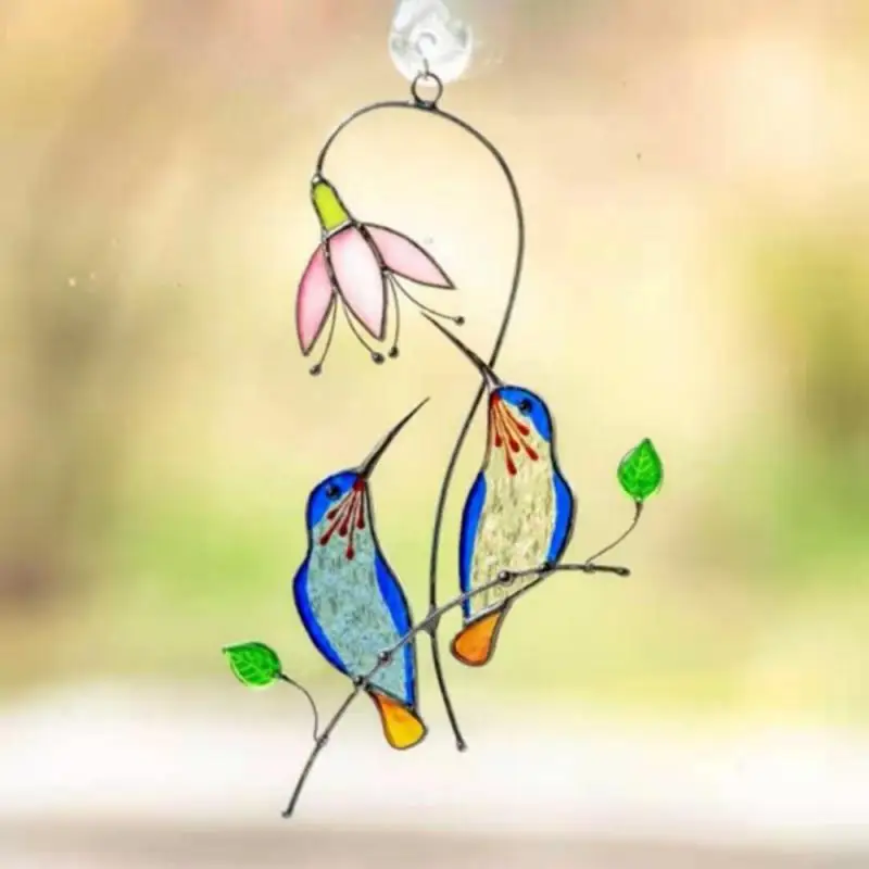 

2021 окрашенное стекло Колибри украшение для окна Декор для комнаты аксессуары для украшения дома для гостиной фермерский Декор для дома