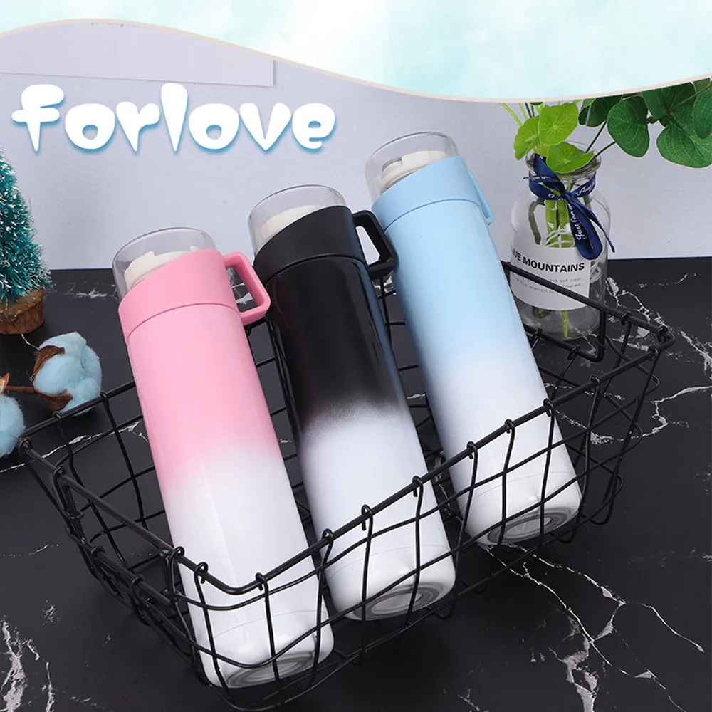 Saingace Спортивная бутылка для воды прохладная ручка чашка из нержавеющей стали