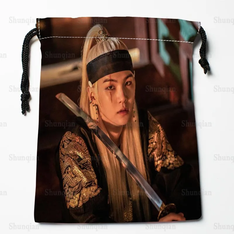 

New Arrival Agust.D Drawstring Bags Custom Storage Printed Receive Bag Compression Type Bags Size 18x22cm 0409