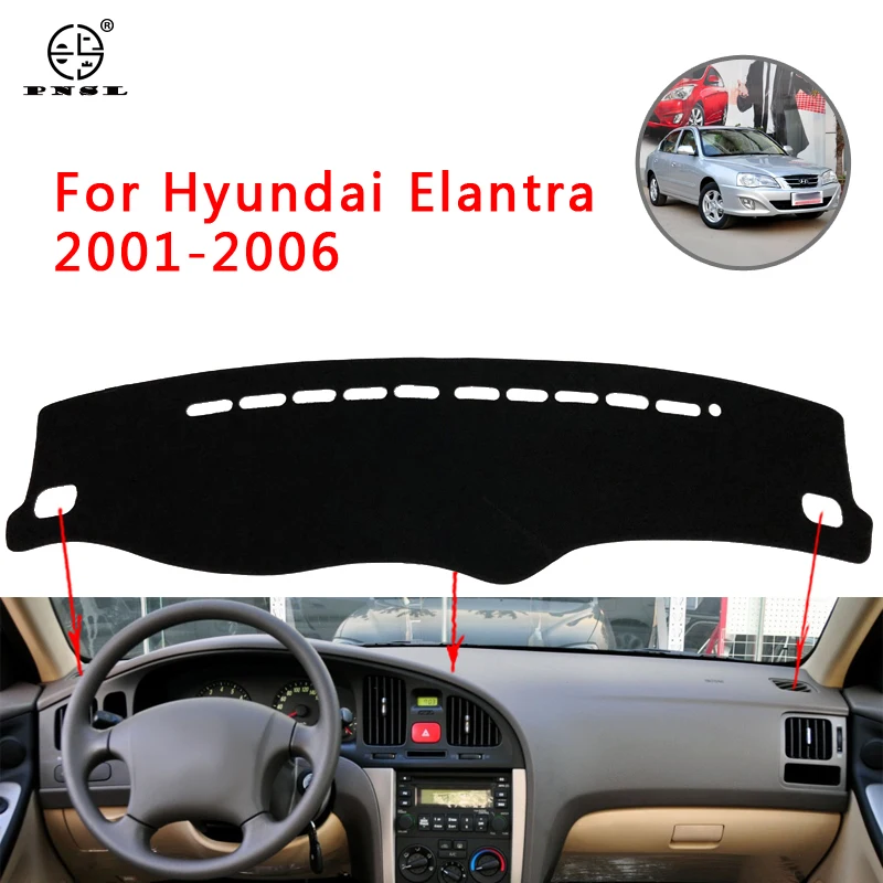PNSL крышка приборной панели автомобиля коврик для Hyundai Elantra 2001 2002 2003 2004 2005 2006