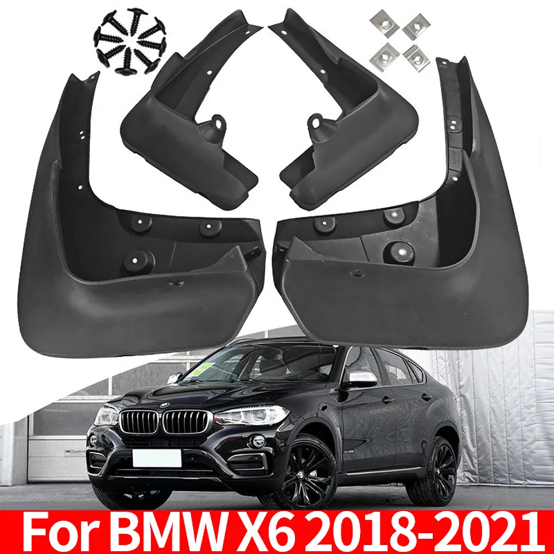 

For BMW X6 2018 2019 2020 2021 Set Molded Mud Flaps Mudflaps Splash Guards Front Rear Mud Flap Mudguards Fender Car Accessories