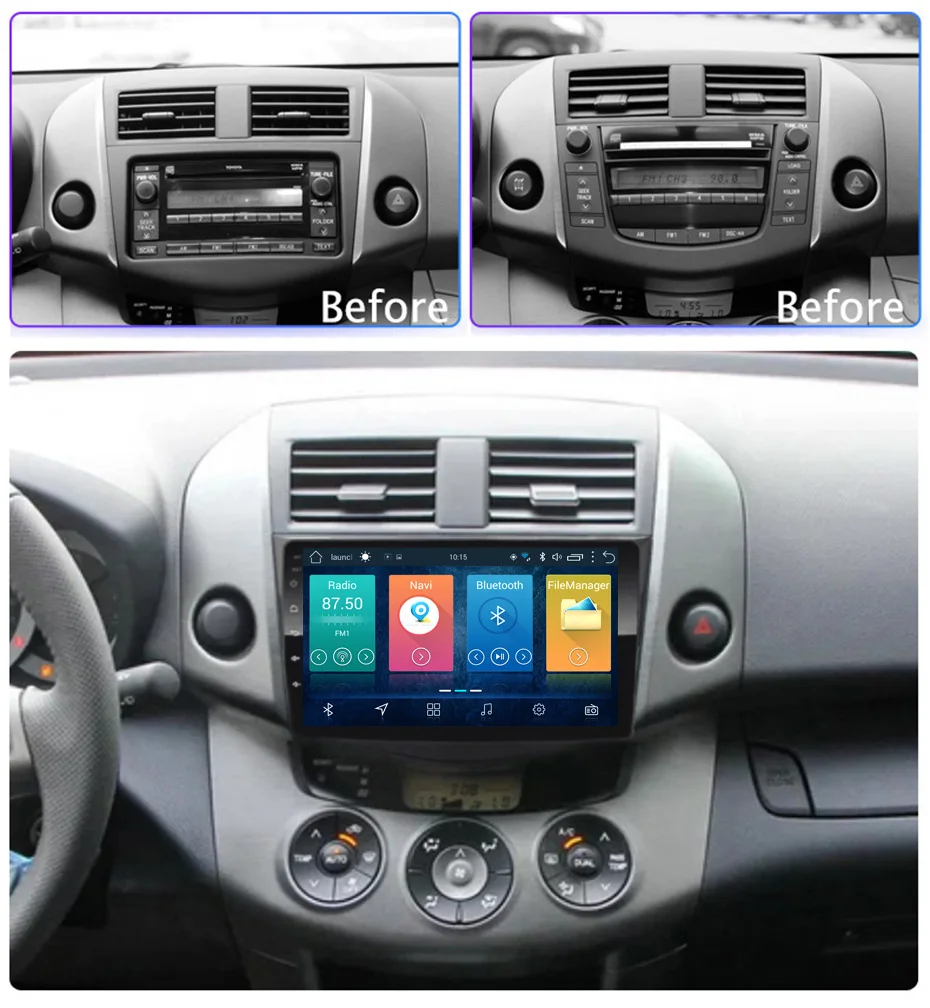 9 дюймовый 2.5D IPS HD мультисенсорный экран Android 8 1 2 Гб ОЗУ 32 ПЗУ NAVI для Toyota RAV4 2007-2012 с