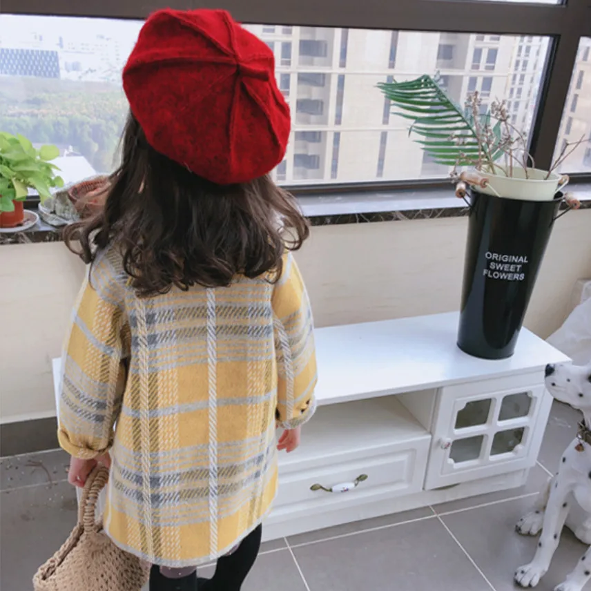 Новая детская одежда зимние клетчатые пальто для маленьких девочек куртки